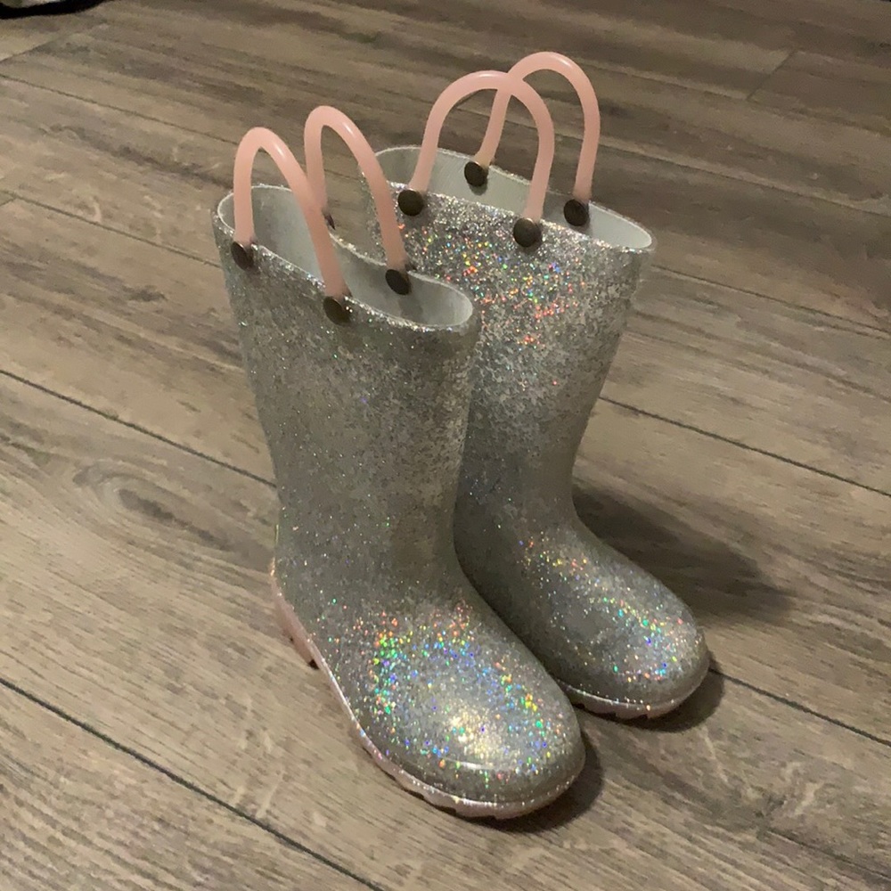 Glitter rain boots